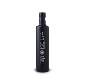 Botella de aceite de oliva virgen extra Intenso de Isbilya, AOVE premium con sabor robusto e intenso.