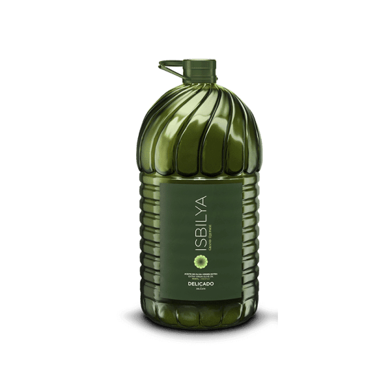 5-liter bottle of Isbilya’s Grand Coupage Delicate. A smooth and elegant olive oil to enjoy in large quantities or to share with family and friends.