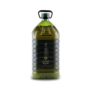 Garrafa de 5 litros Grand Coupage Delicado de Isbilya. Un aceite suave y elegante para disfrutar en grandes cantidades o compartir con familia y amigos.